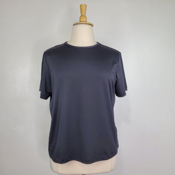 Susan Graver Essentials Black Short Sleeve Minimalist Stretchy Top Size XL - Picture 1 of 11